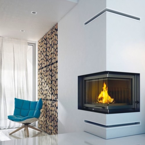 Угловая правая дровяная топка Kratki MBM/PW/10/P/BS/W 