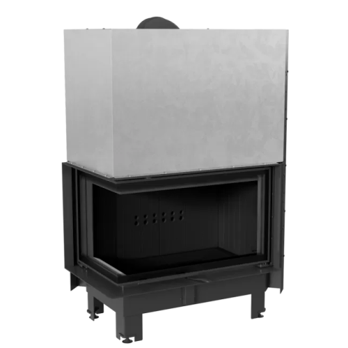 Угловая левая дровяная топка Kratki MBO/L/BS/G черная футеровка 