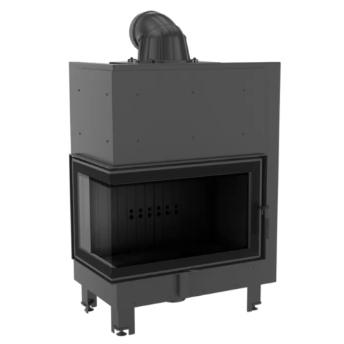 Угловая левая дровяная топка Kratki MBO/L/BS черная футеровка 