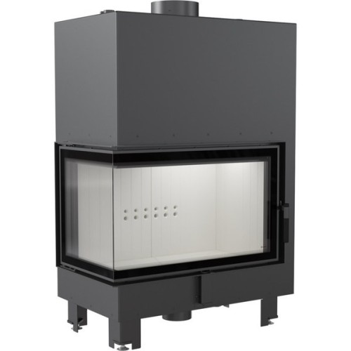 Угловая левая дровяная топка Kratki MBO/PW/15/L/BS/W 