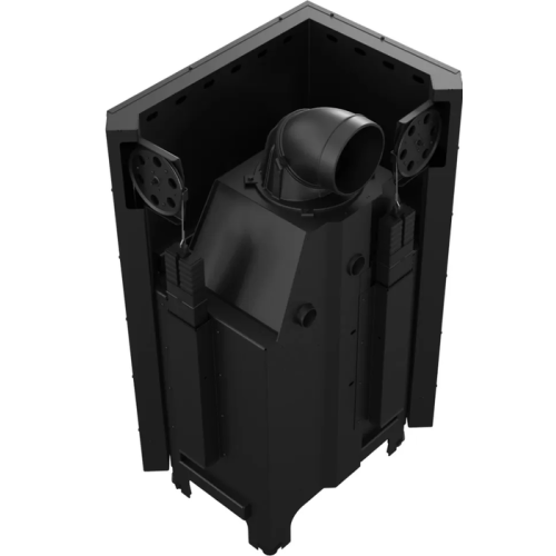 Угловая левая дровяная топка Kratki MBZ/L/BS/G черная футеровка 