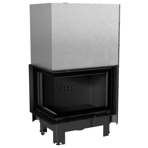 Угловая левая дровяная топка Kratki MBZ/L/BS/G черная футеровка 