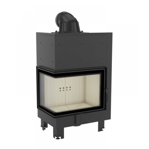 Угловая левая дровяная топка Kratki MBZ/L/BS/SG (гнутое стекло) 