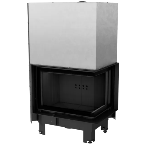 Угловая правая дровяная топка Kratki MBZ/P/BS/G черная футеровка 
