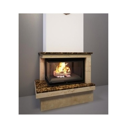 Угловая левая дровяная топка Kratki Maja/L/BS/G(угловое стекло слева, гильотина) 