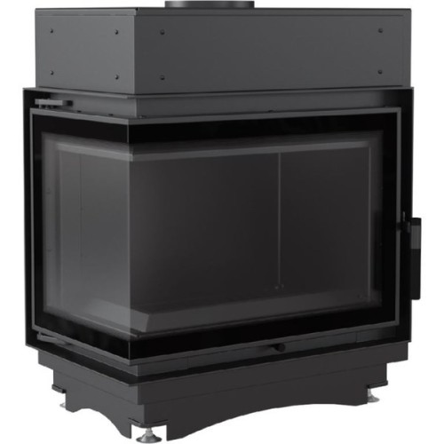 Угловая левая дровяная топка Kratki Maja/PW/BL/12/BS/W/DECO(угловое стекло слева) 