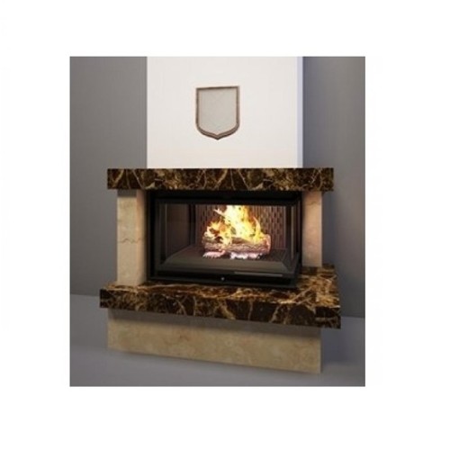 Угловая правая дровяная топка Kratki Maja P/BS/G(угловое стекло справа,гильотина) 