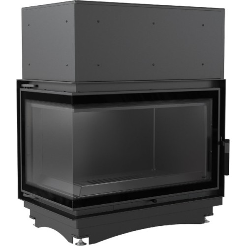 Угловая левая дровяная топка Kratki Oliwia/PW/BL/17/BS/W/DECO (угловое стекло слева) 