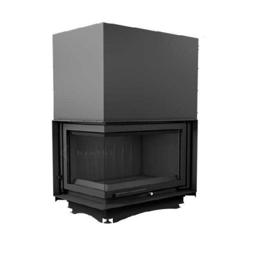 Угловая левая дровяная топка Kratki Oliwia L/BS/G(угловое стекло слева, гильотина) 