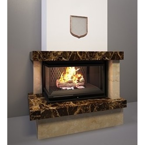 Угловая левая дровяная топка Kratki Oliwia L/BS/G(угловое стекло слева, гильотина) 