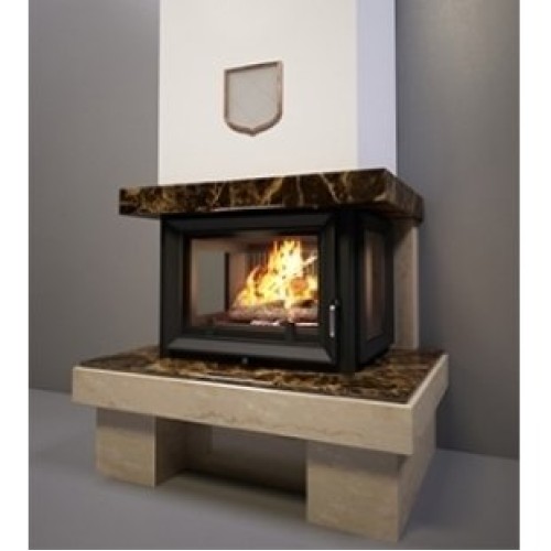 Трёхсторонняя дровяная топка Kratki Oliwia LP(стекло слева-справа) 