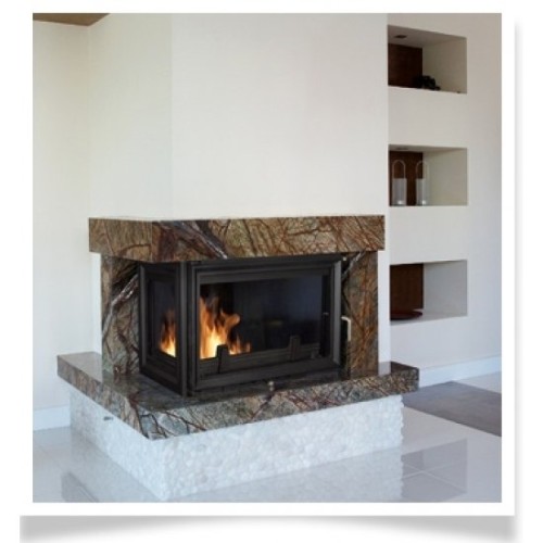 Угловая левая дровяная топка Kratki Oliwia/PW/BL/17/W(стекло слева) 