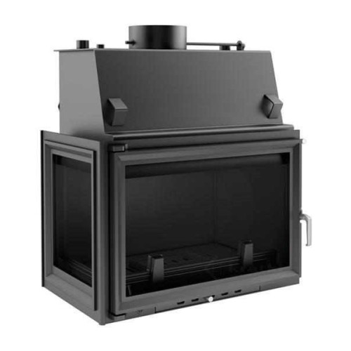 Угловая левая дровяная топка Kratki Oliwia/PW/BL/22/W(стекло слева) 