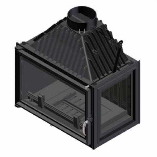 Угловая правая дровяная топка Kratki Oliwia P (стекло справа) 