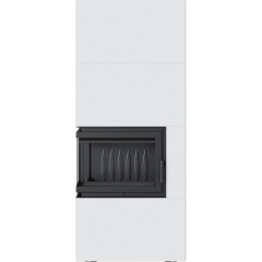 Готовый дровяной каминокомплект Kratki SIMPLE Box белый с топкой BS, левый угол