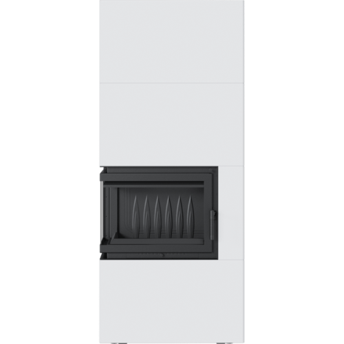 Готовый дровяной каминокомплект Kratki SIMPLE Box белый с топкой BS, левый угол 