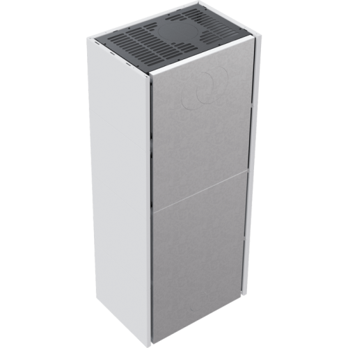 Готовый дровяной каминокомплект Kratki SIMPLE Box белый с топкой BS, левый угол 