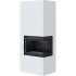 Готовый дровяной каминокомплект Kratki SIMPLE Box белый с топкой BS, правый угол 