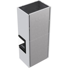 Готовый дровяной каминокомплект Kratki SIMPLE Box белый с топкой BS, правый угол