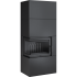 Готовый дровяной каминокомплект Kratki SIMPLE Box черный с топкой BS, левый угол 