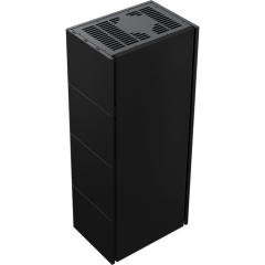 Готовый дровяной каминокомплект Kratki SIMPLE Box черный с топкой BS, левый угол