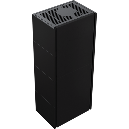 Готовый дровяной каминокомплект Kratki SIMPLE Box черный с топкой BS, левый угол 