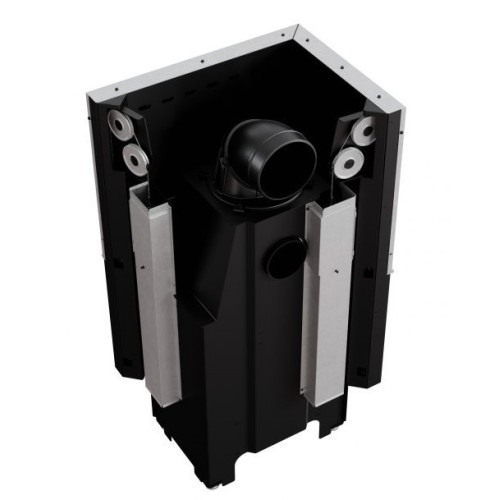 Угловая левая дровяная топка Kratki VNL/610/430 черная футеровка 