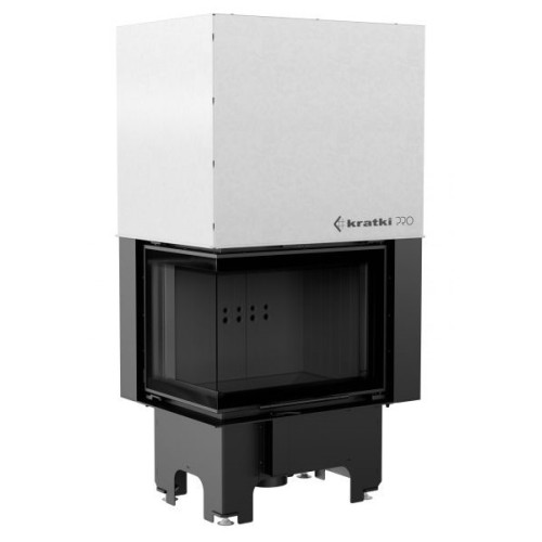 Угловая левая дровяная топка Kratki VNL/700/480 черная футеровка 