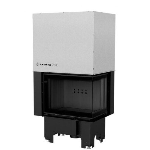 Угловая правая дровяная топка Kratki VNP/610/430 черная футеровка 