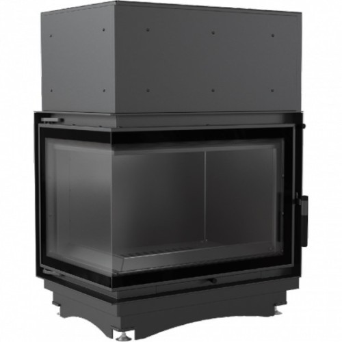 Угловая левая дровяная топка Kratki ZUZIA/PW/BL/15/BS/W/DECO (угловое стекло слева) 