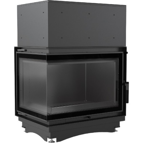 Угловая левая дровяная топка Kratki ZUZIA/PW/BL/19/BS/W/DECO (угловое стекло слева) 