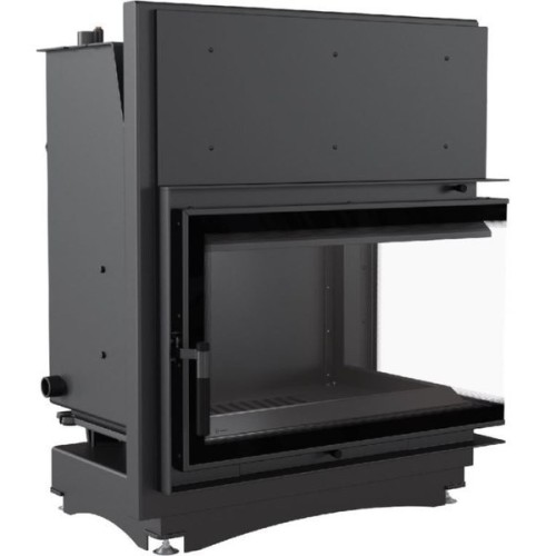 Угловая правая дровяная топка Kratki ZUZIA/PW/BP/15/BS/W/DECO (угловое стекло справа) 