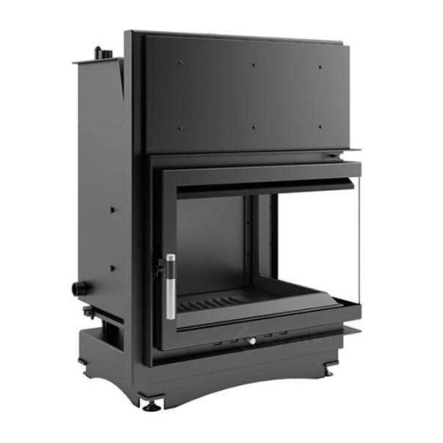 Угловая правая дровяная топка Kratki ZUZIA PW/BP/19/BS/W(угловое стекло справа) 