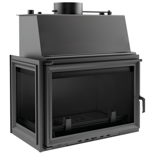 Угловая левая дровяная топка Kratki Zuzia/PW/BL/15/W(стекло слева) 