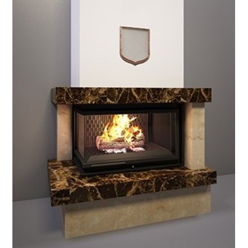 Угловая левая дровяная топка Kratki Zuzia L/BS/G(угловое стекло слева, гильотина) 