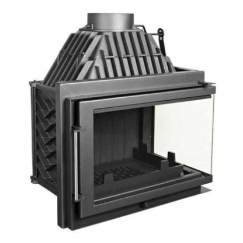 Встраиваемая каминная топка дровяная Kratki Zuzia P/BS(угловое стекло справа) 