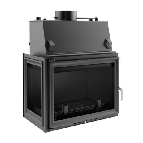 Угловая левая дровяная топка Kratki Zuzia/PW/BL/19/W(стекло слева) 