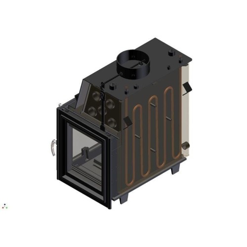 Угловая правая дровяная топка Kratki Zuzia/PW/BP/19/W(стекло справа) 