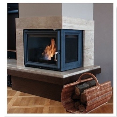 Угловая правая дровяная топка Kratki Zuzia/PW/BP/19/W(стекло справа) 