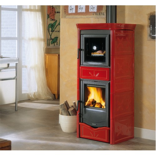 Дровяная печь La Nordica Nicoletta Forno EVO BO (бордовый) 