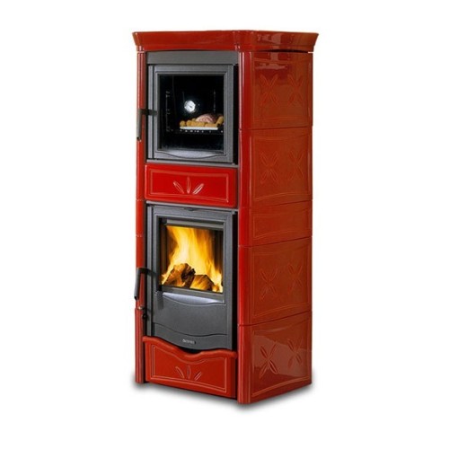 Дровяная печь La Nordica Nicoletta Forno EVO BO (бордовый) 
