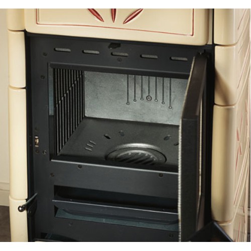 Дровяная печь La Nordica Nicoletta Forno EVO SAM (бежевый с красным) 