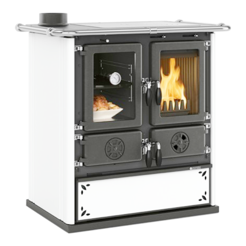 Дровяная печь La Nordica ROSETTA SINISTRA STEEL BIANCO PUNTINATO (белый) 