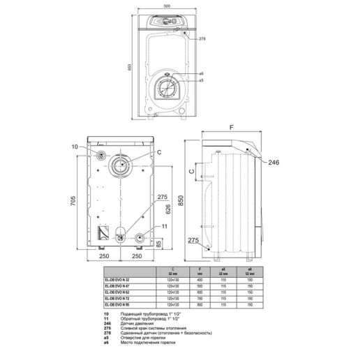 Комбинированный котел 50 кВт Lamborghini EL DB D N EVO 47 