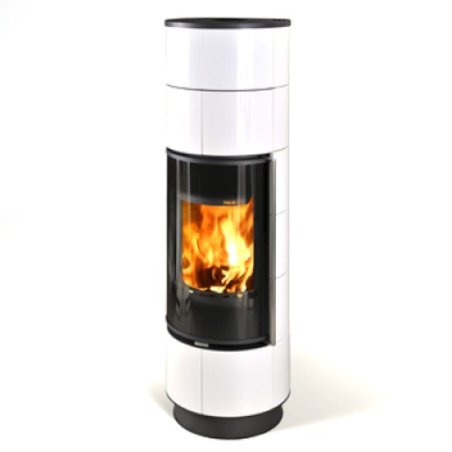 Дровяная печь THORMA DELIA Ceramic EXTRA, черная/керамика белая 