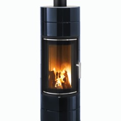 Дровяная печь THORMA DELIA Ceramic EXTRA, черная/керамика черная