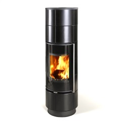 Дровяная печь THORMA DELIA Ceramic EXTRA, черная/керамика черная