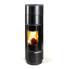 Дровяная печь THORMA DELIA Ceramic PLUS, черная/керамика черная, с аккумулирующими камнями