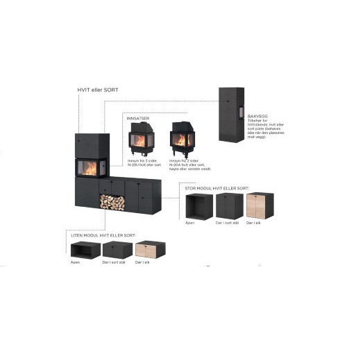 Готовый дровяной каминокомплект Nordpeis Box (топка N-20U, черный) 