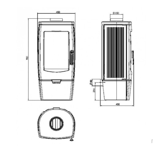 Отопительная печь Plamen GALA черная 